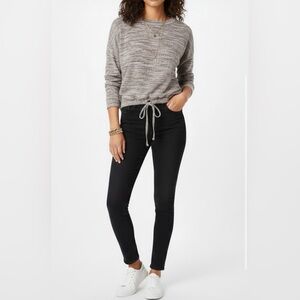 Aerie Sweatshirt Women’s Knit Brown Purple Tie Waist Sz Medium